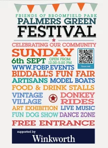 Palmers Green Festival ,poster Sunday, 6th of September