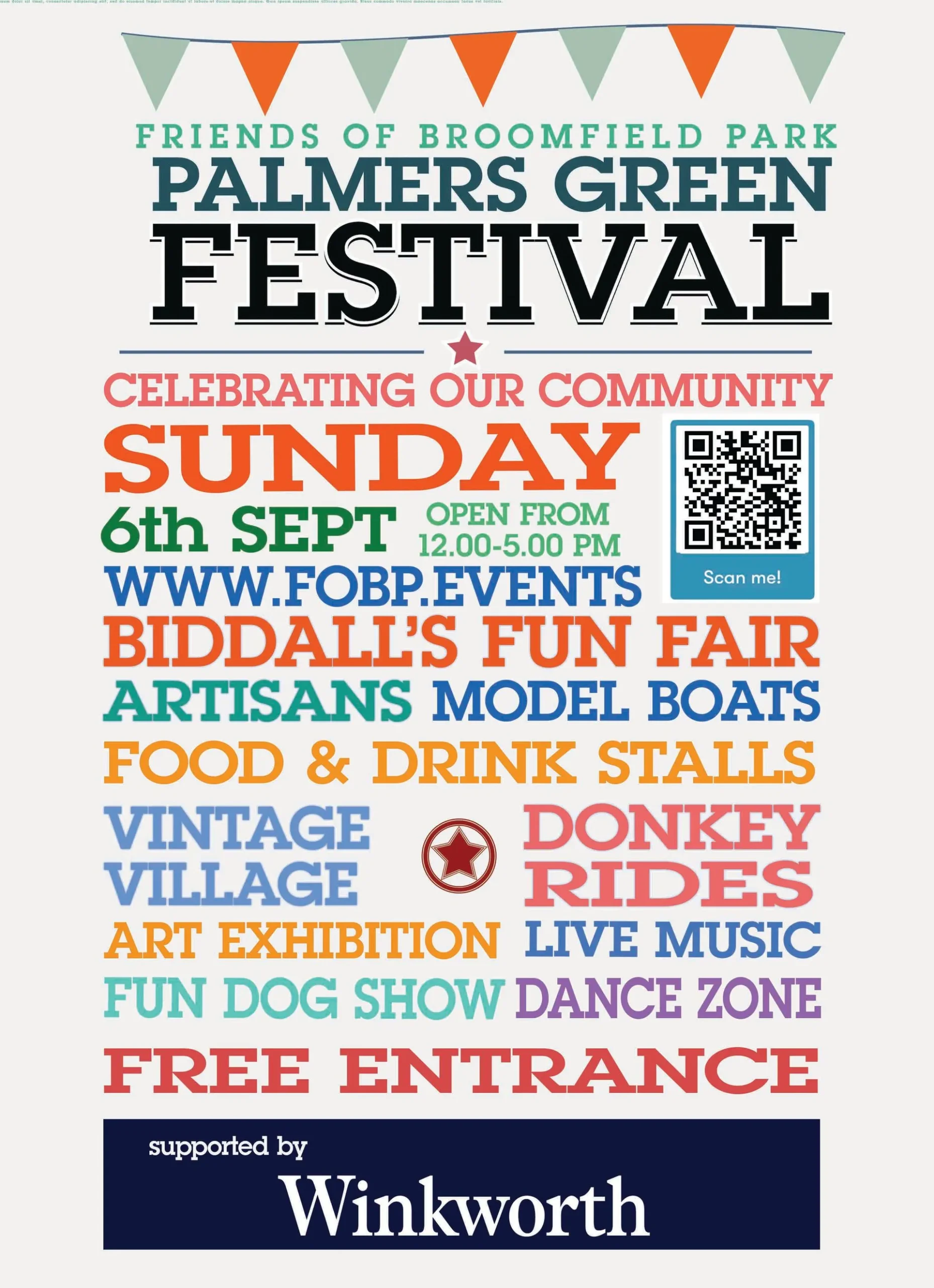 Palmers Green Festival ,poster Sunday, 6th of September